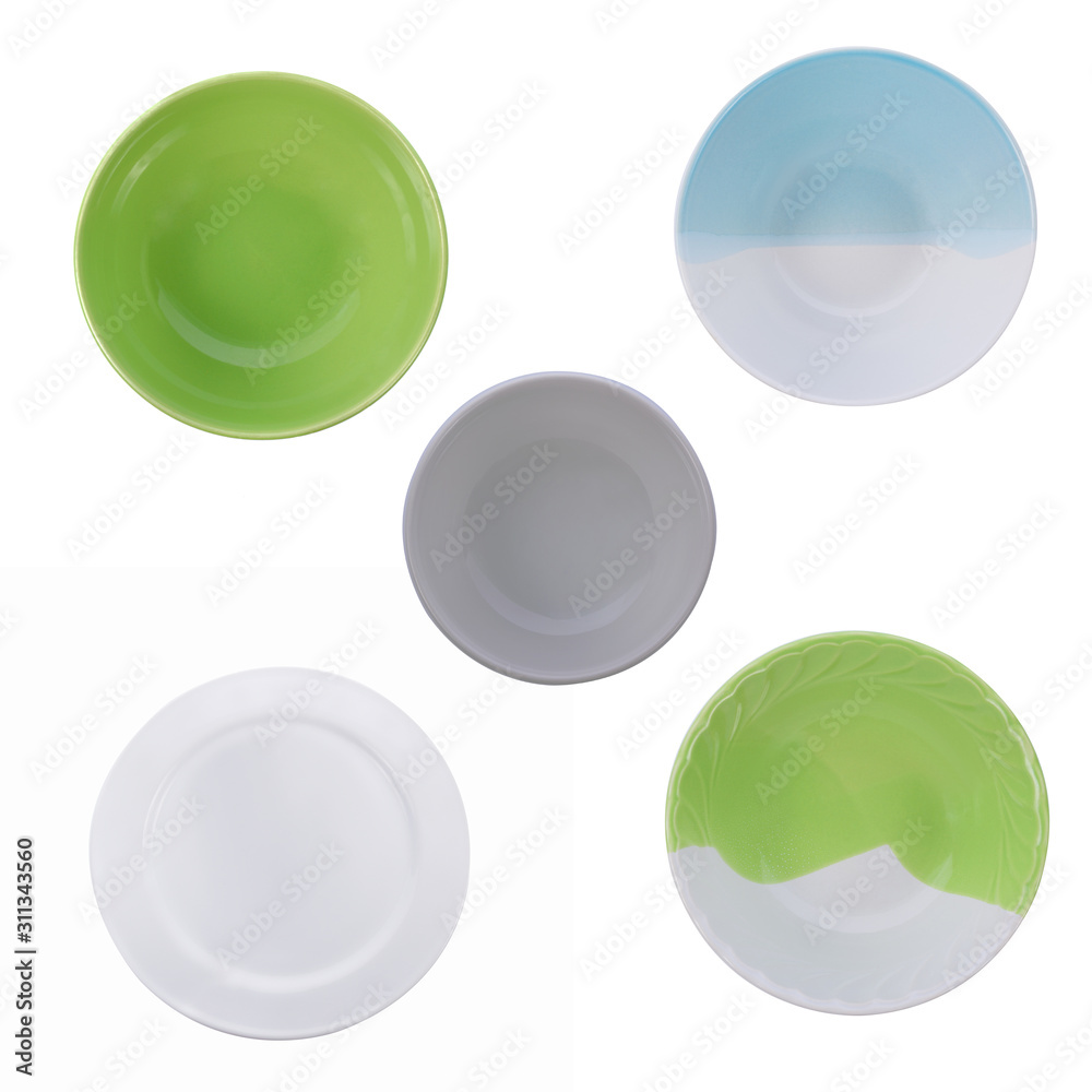 Blue and white bowl ceramic isolated on white background Blue and white bowl ceramic isolated on white background