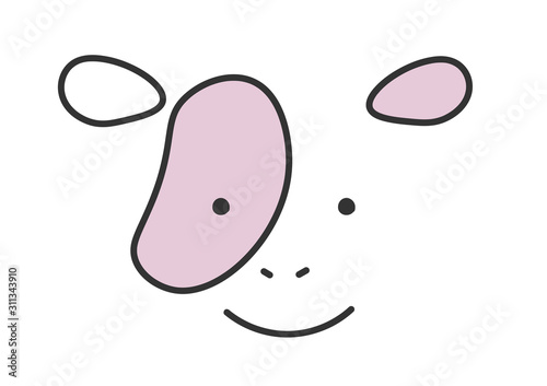 牛の顔　イラスト