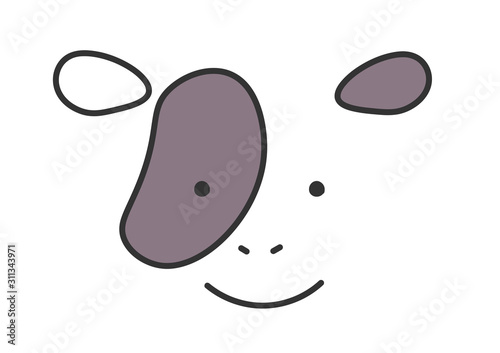 牛の顔　イラスト