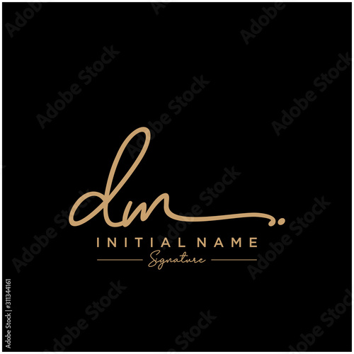 Letter DM Signature Logo Template Vector