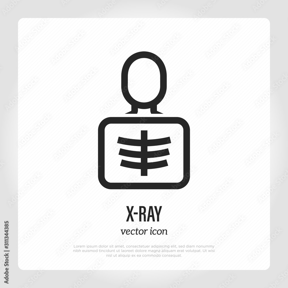 X-ray thin line icon. Vector illustration of medical equipment. X-ray thin line icon. Vector illustration of medical equipment.