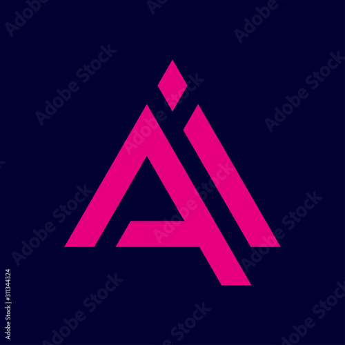 Technology AI logo letters concept. Modern business logo template. EPS 10