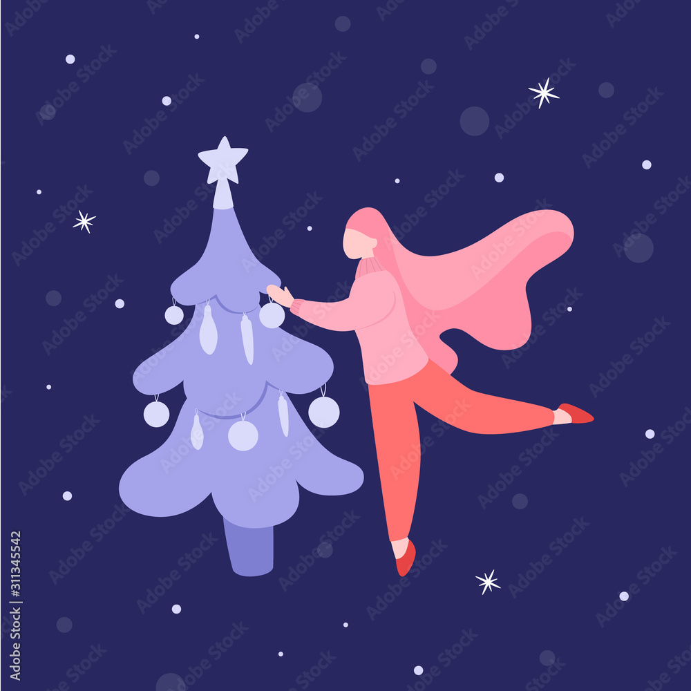 Cute Merry Christmas greeting card