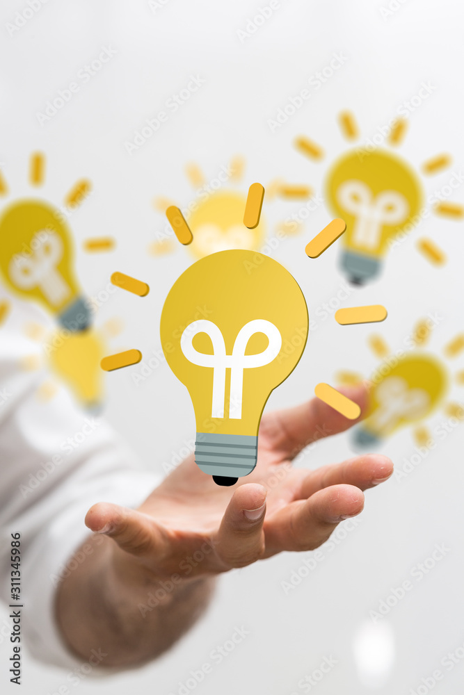 touching light bulbs, new ideas with innovative technology and creativity. touching light bulbs, new ideas with innovative technology and creativity.