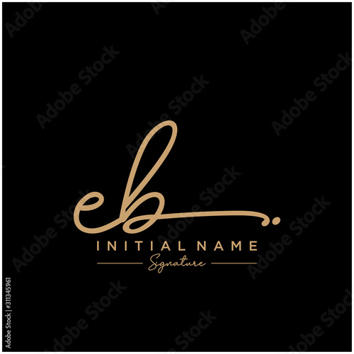 Letter EB Signature Logo Template Vector
