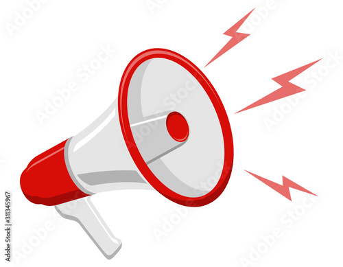 megaphone loudspeaker for sound message flat icon stock vector illustration