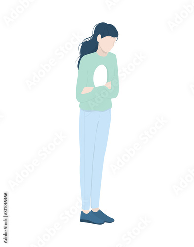 Mental health concept. Woman with mental disorder.