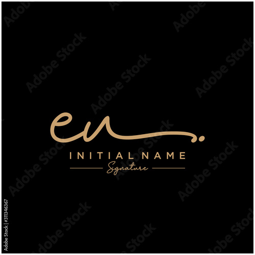 Letter EU Signature Logo Template Vector