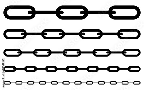 A set of chains of different sizes. Vector illustration. EPS 10