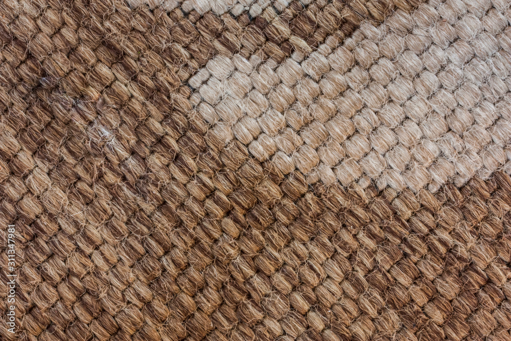 Naklejka premium Hintergrund Sisal Muster gewebe Beige Braun