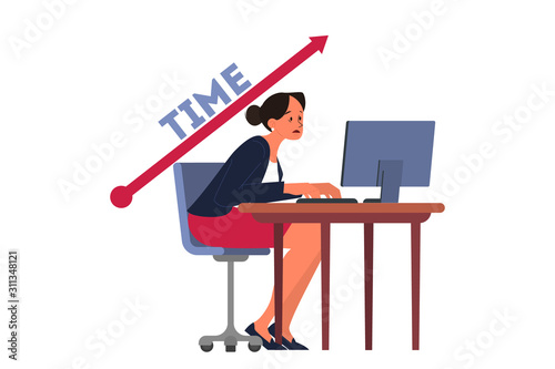 Stress at work and deadline concept