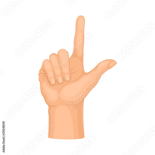 Detailed Hand Making Gesture Isolated on White Background Vector Element
