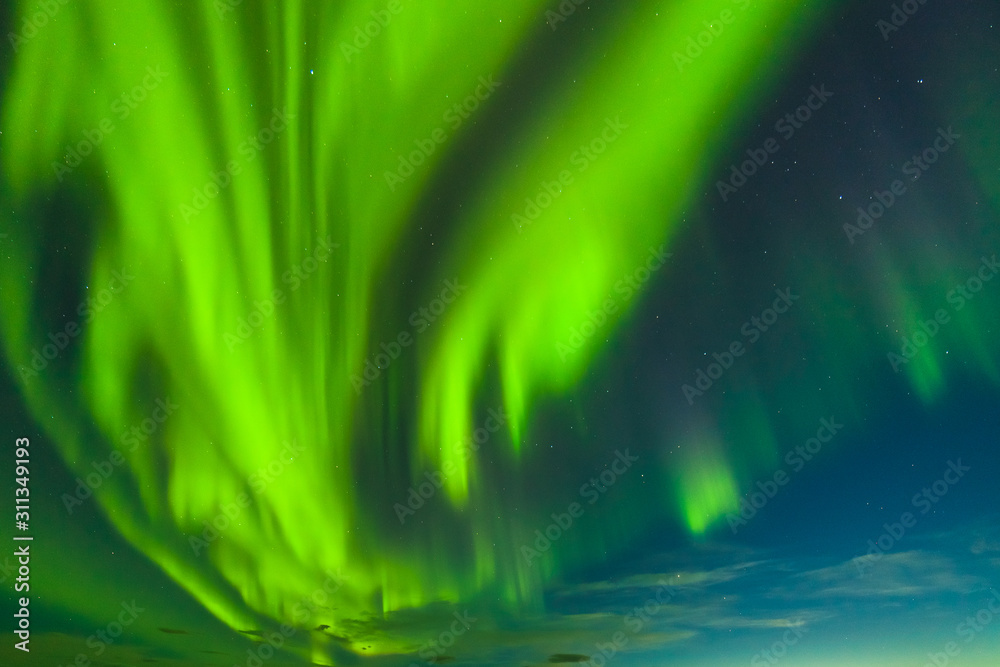 Aurora borealis, dramatic polar lights, Polar lights in the sky