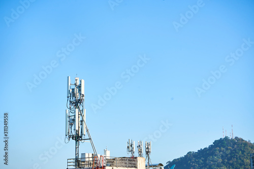 4G and 5G cellular Base Station  Base Transceiver Station. Telecommunication tower.,communication technology,wireless  technology