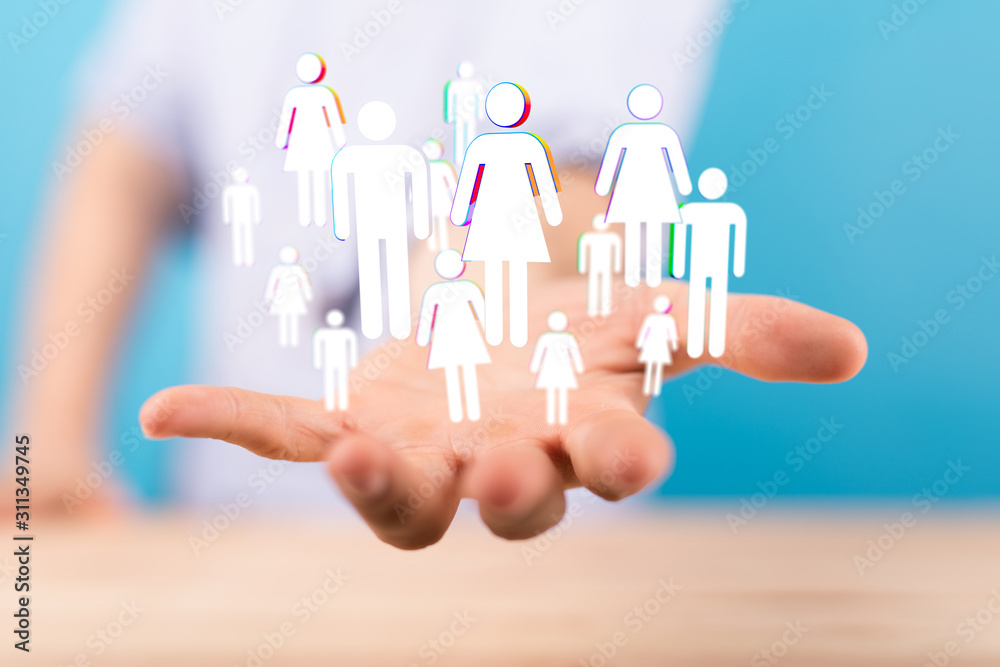 Social Networking illustration team group Social Networking illustration team group