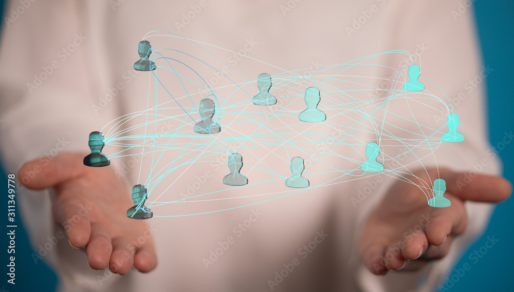 Social Networking illustration team group Social Networking illustration team group
