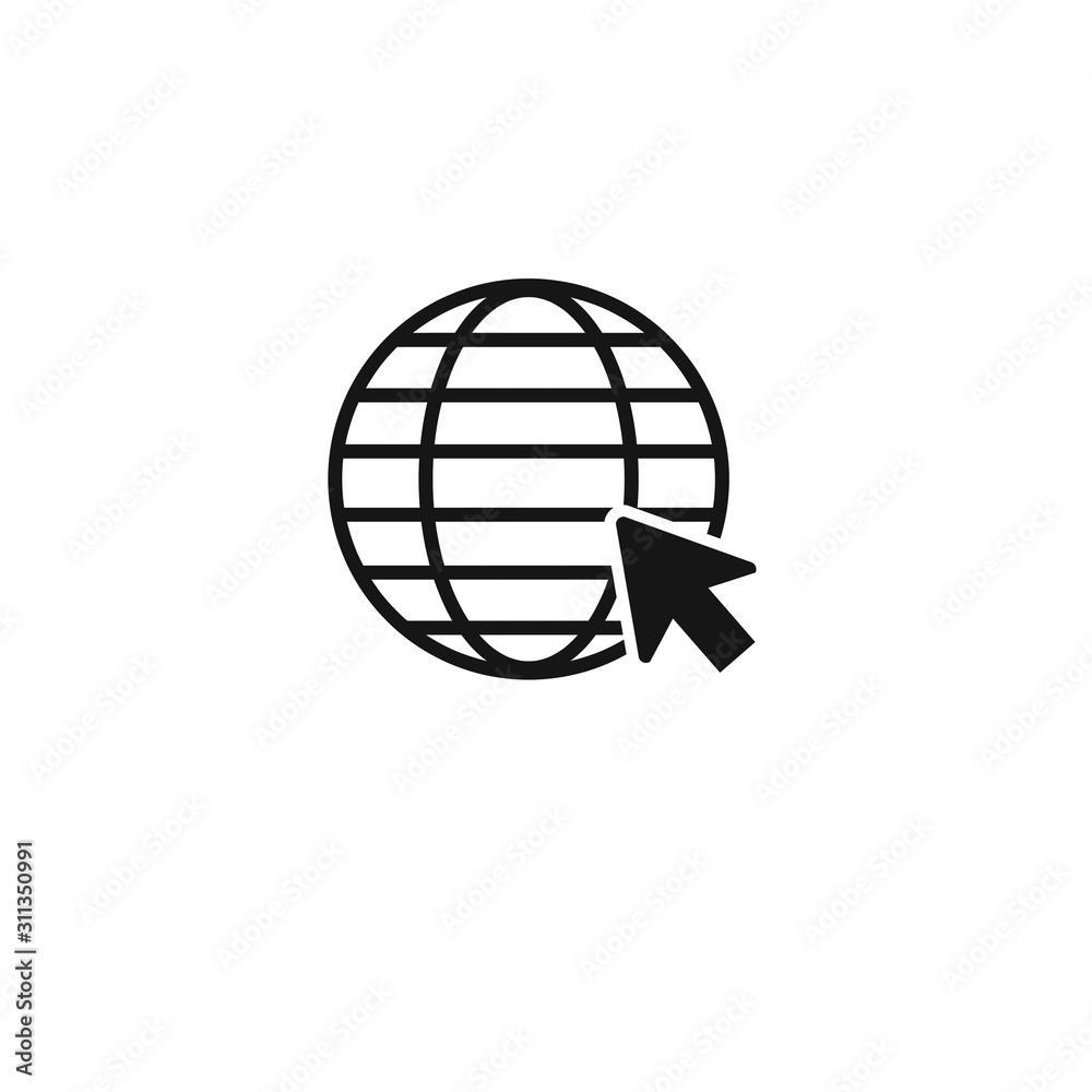 Global networking icon on white background Global networking icon on white background