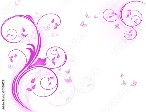 Abstract vector background illustration art design pink purple curve
