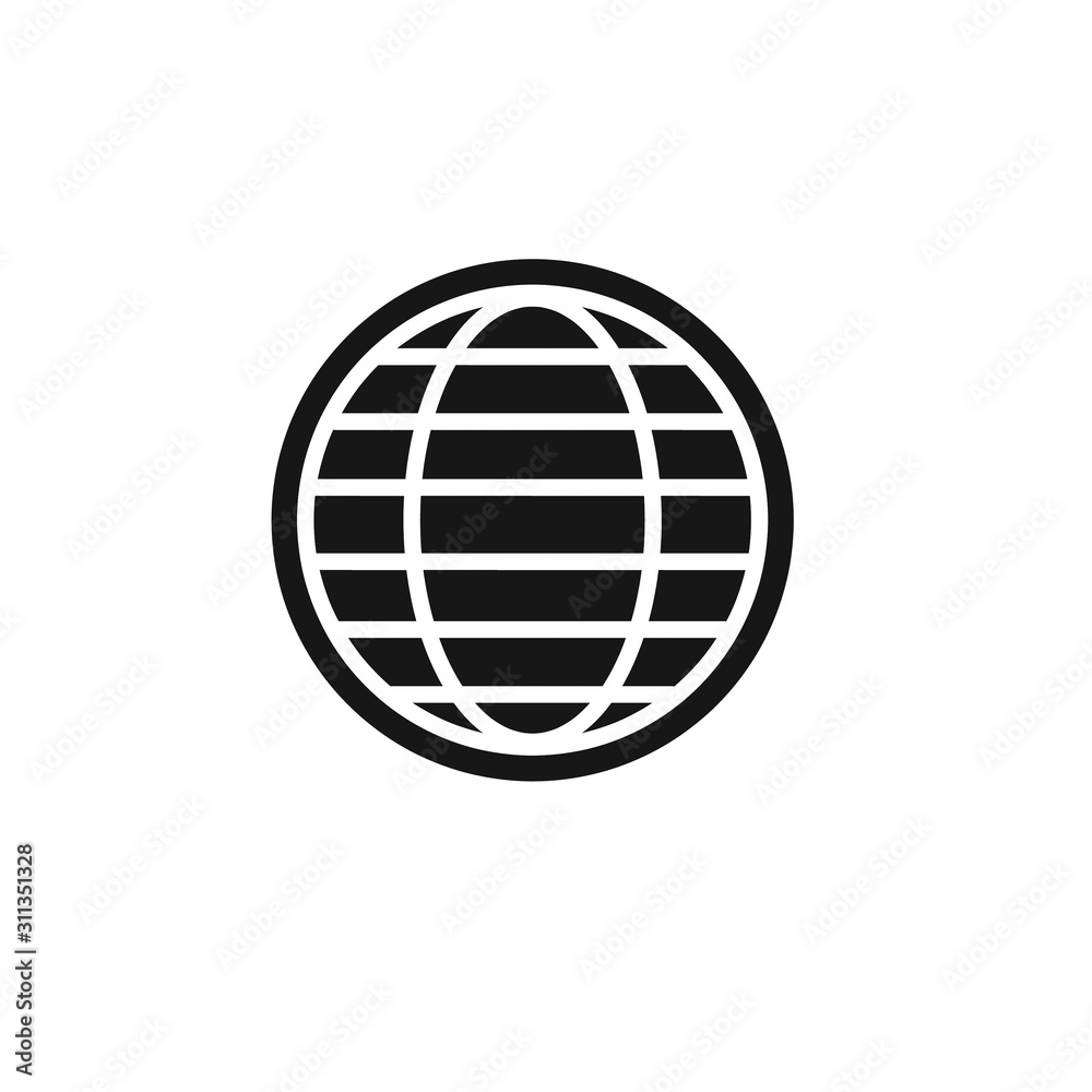 Global networking icon on white background Global networking icon on white background