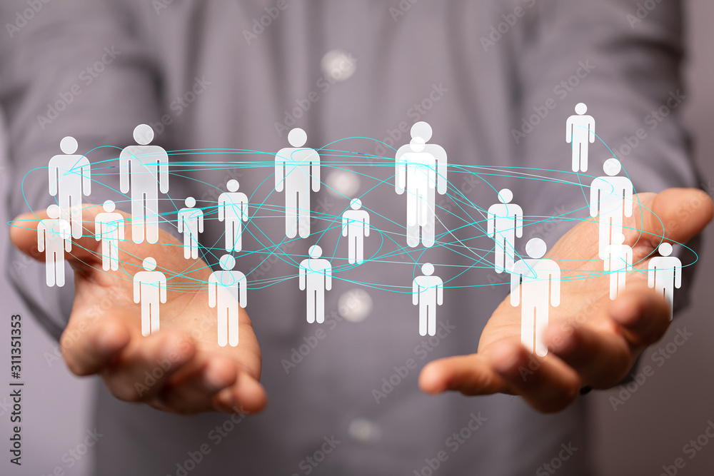 Social Networking illustration team group digital Social Networking illustration team group digital
