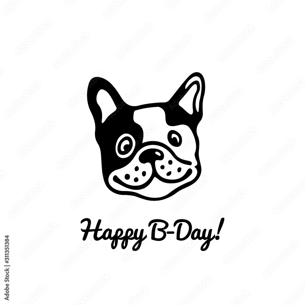 Hand drawn bulldog's head Hand drawn bulldog's head