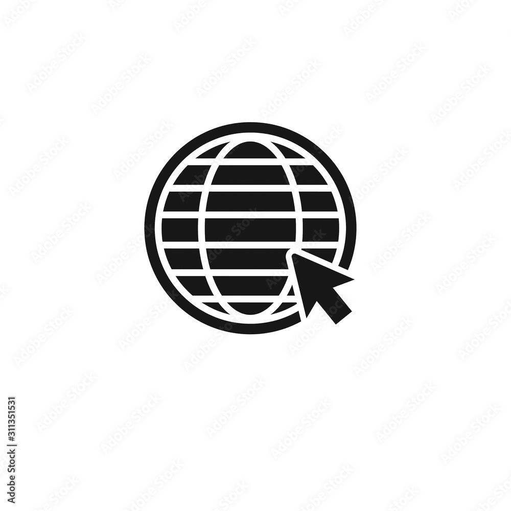 Global networking icon on white background Global networking icon on white background