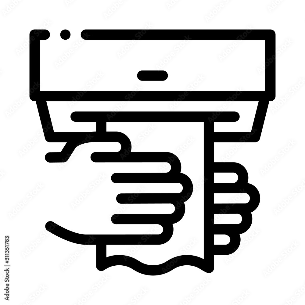Hands Wipe Paper Napkin Icon Vector. Outline Hands Wipe Paper Napkin Sign. Isolated Contour Symbol Illustration