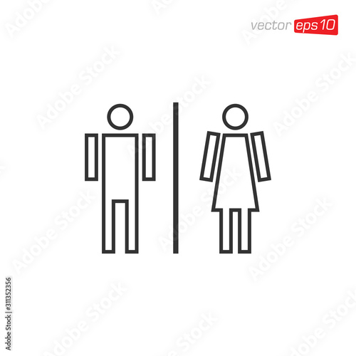 Toilet Man and Women Icon Design Illustrator