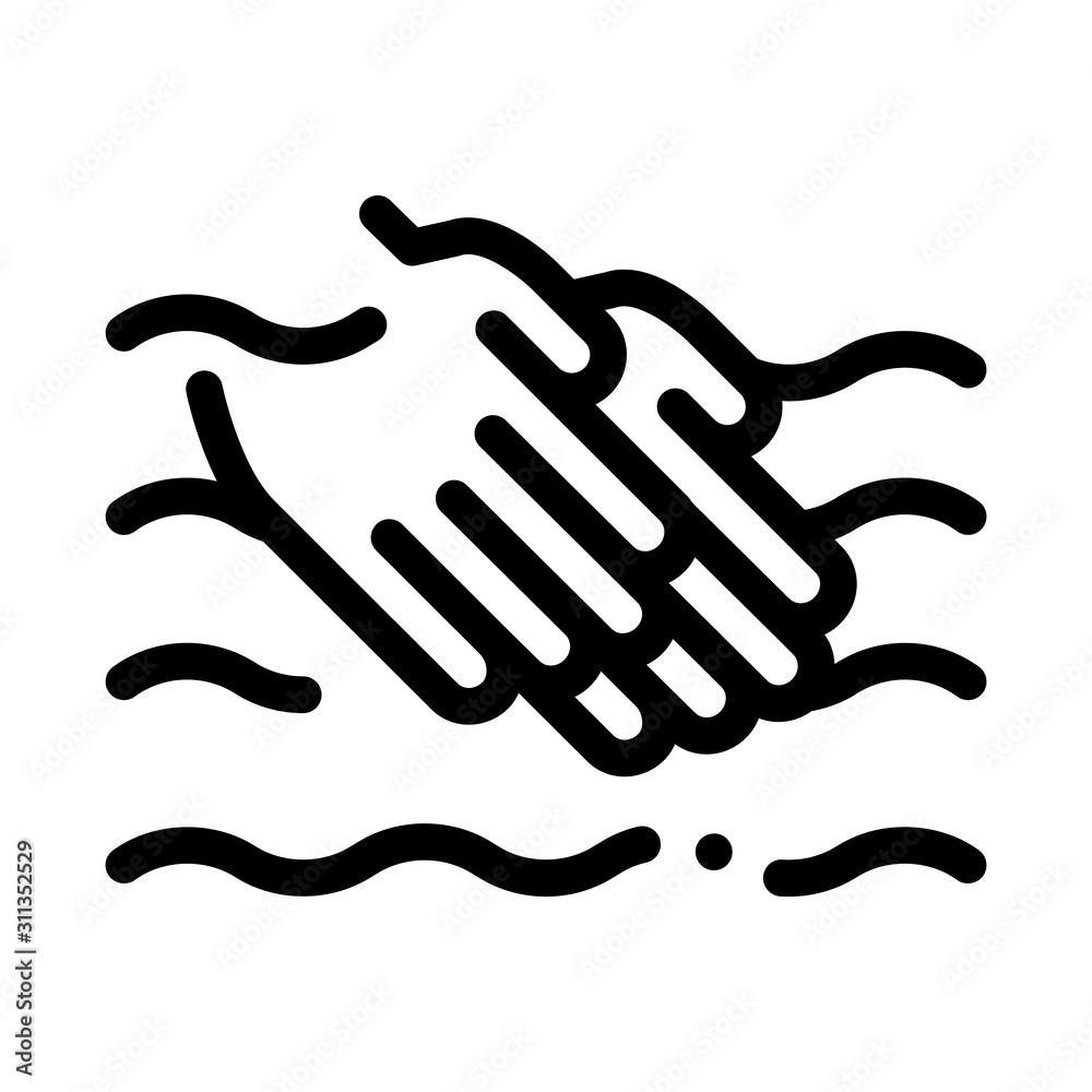 Hands Washing In Water Icon Vector. Outline Hands Washing In Water Sign. Isolated Contour Symbol Illustration Hands Washing In Water Icon Vector. Outline Hands Washing In Water Sign. Isolated Contour Symbol Illustration