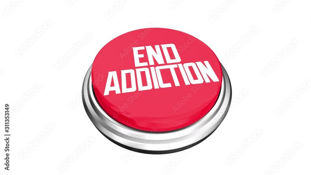 End Addiction Treat Drug Problem Button 3d Animation End Addiction Treat Drug Problem Button 3d Animation