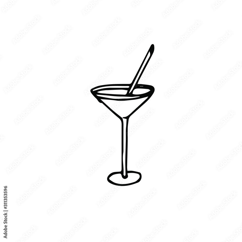 Glass with straw hand drawn sketch icon. Monochrome drinc design element stock vector illustration for web, for print Glass with straw hand drawn sketch icon. Monochrome drinc design element stock vector illustration for web, for print