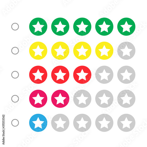 Rating Stars Illustration On White Background