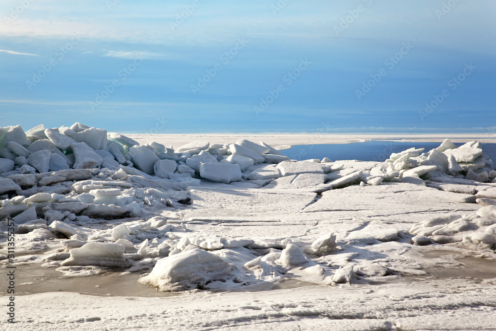 Ice hummocks on the Baltic Sea on a sunny day Ice hummocks on the Baltic Sea on a sunny day
