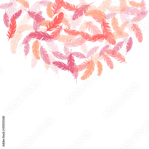 Falling feather elements soft vector design.