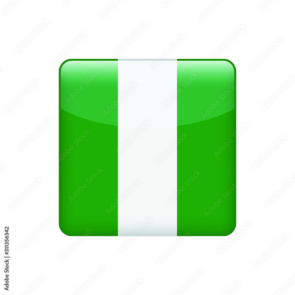 square  Nigeria  flag. Simple vector Nigeria  flag