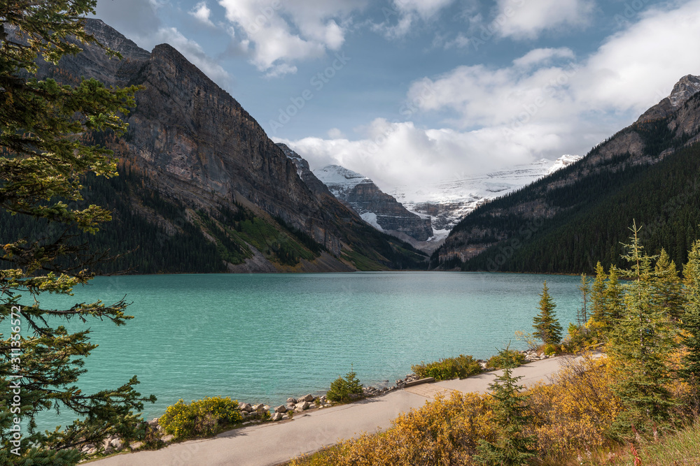 Travel in autumn on Lake Louise at Banff national park