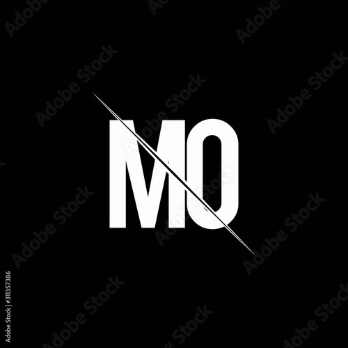 MO logo monogram with slash style design template photo