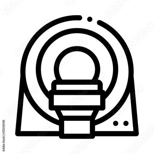 Mri Diagnosis Apparatus Icon Vector. Outline Mri Diagnosis Apparatus Sign. Isolated Contour Symbol Illustration