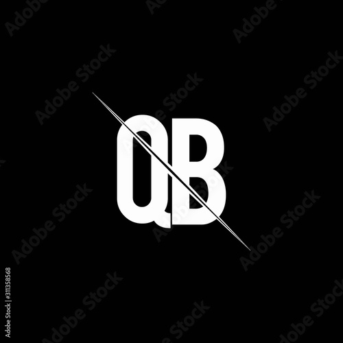 QB logo monogram with slash style design template