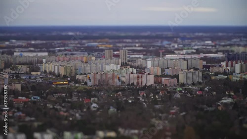 Aerial view of Lasnamae urban area in autumn. photo