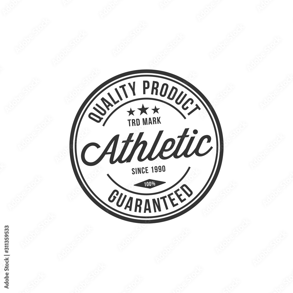 Athletic typography for t-shirt print. Apparel fashion design. Vector illustration