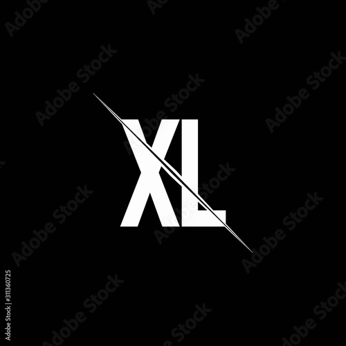 XL logo monogram with slash style design template