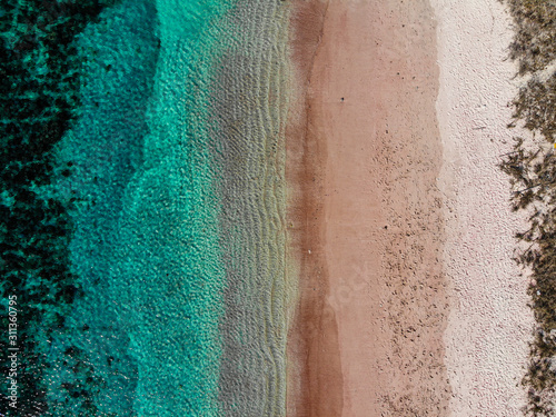 Drone photo of beach in Indonesia