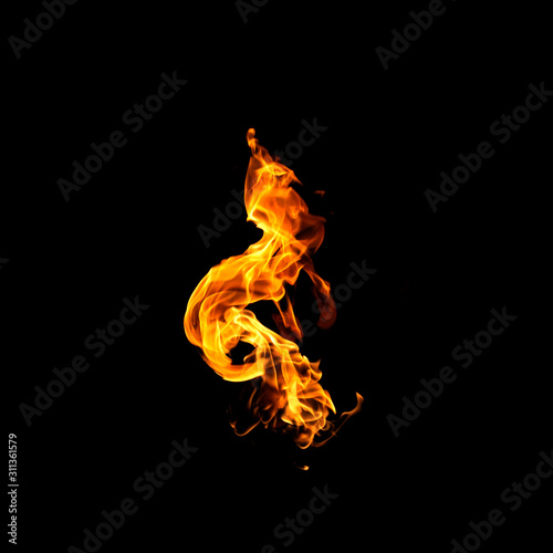 Fire flames isolated on black background © jamroenjaiman