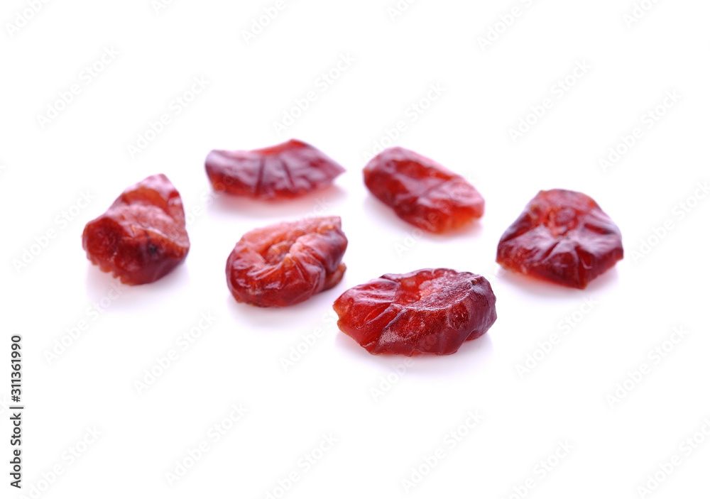 Dried cranberries isolated on white background Dried cranberries isolated on white background