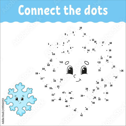 Dot to dot. Draw a line. Handwriting practice. Learning numbers for kids. Activity worksheet. With answer. Game for toddler. Isolated vector illustration. Cute character. Cartoon style.