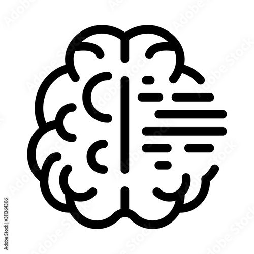 Brain Mental Health Icon Vector. Outline Brain Mental Health Sign. Isolated Contour Symbol Illustration