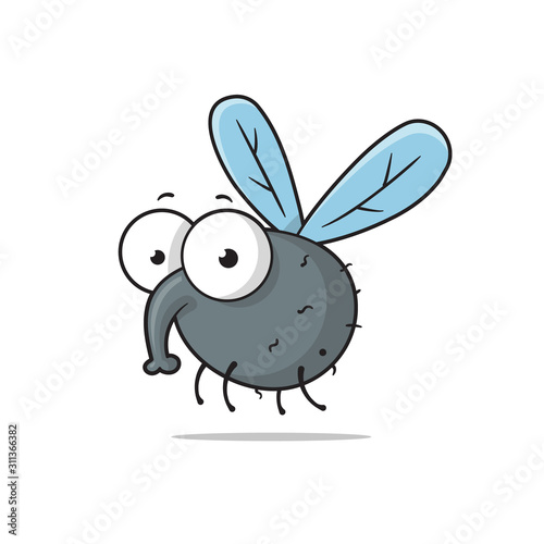 Funny cartoon fly vector illustration