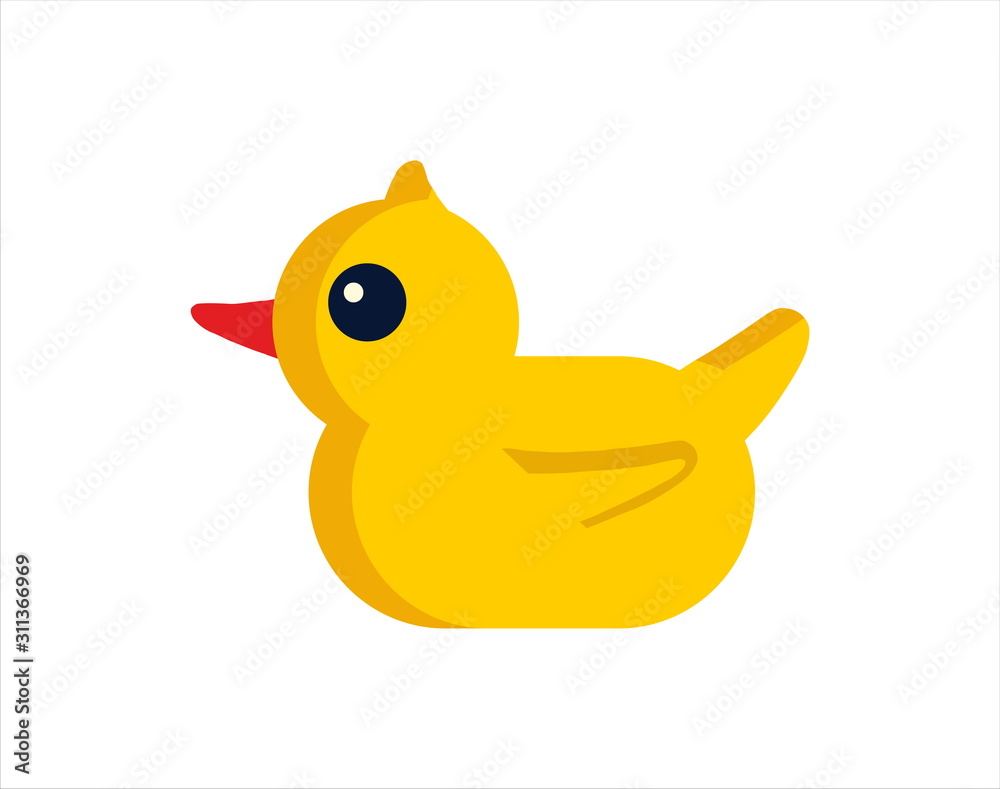 Yellow rubber duck on the white background Yellow rubber duck on the white background