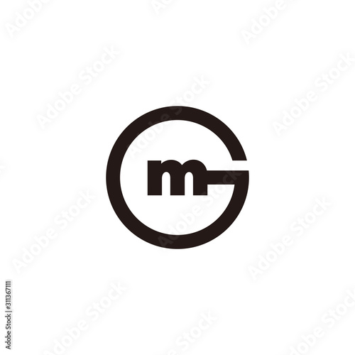 letter gm circle geometric simple logo vector